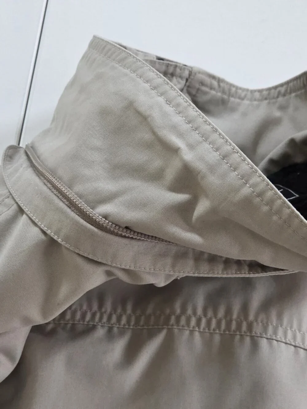 Vtg Eddie Bauer Field Jacket Men L Beige LS Grandpa Outdoor Heritage Lined FLAWS